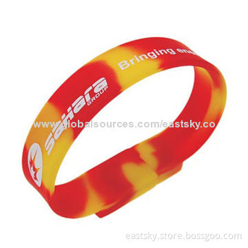 Bracelet Promotional Thumb Drive, Data Retention over 10 Years, More Than 1,000,000 Times Data